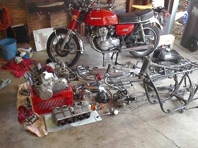Honda 750 with crate
