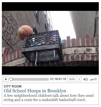 NY Times video about milkcrate hoop