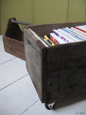 Wooden Crate magazine rack